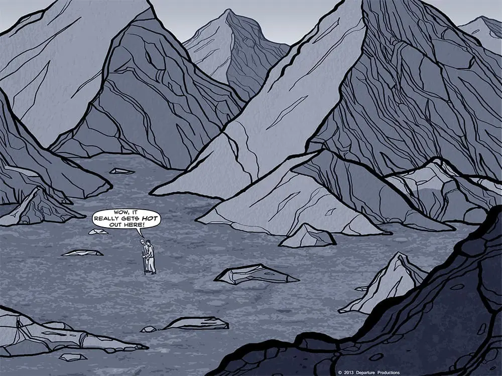 I just saw something hiding in the canyon! It was short, had a brown robe and yellow, glowing eyes...