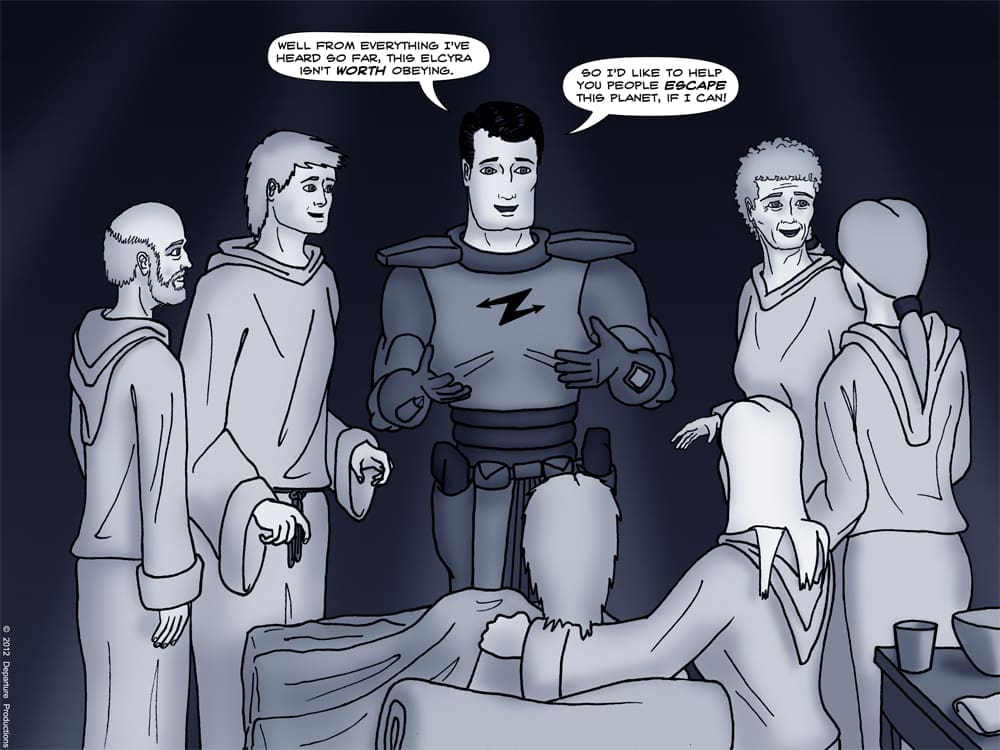 How will he do it with a busted ship? Stay tuned!