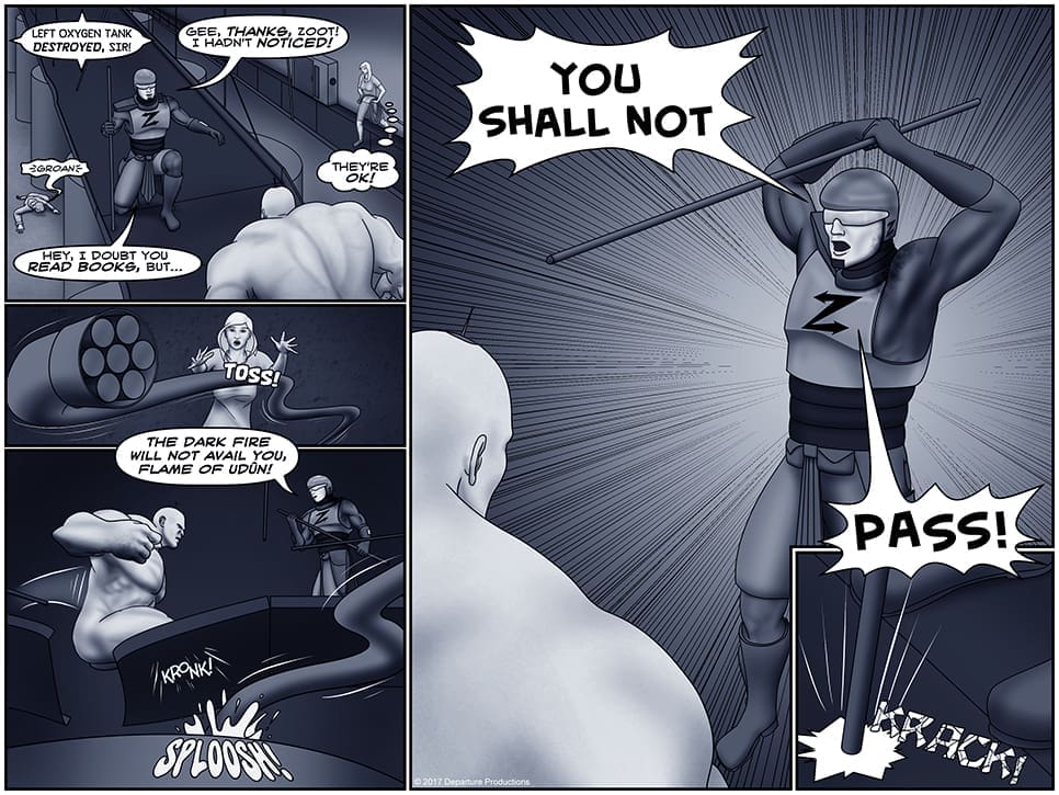 Clonoids aren't taught ancient Earth literature, so this probably went right over his head.